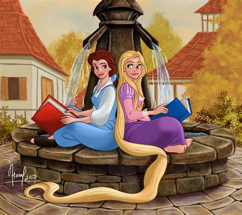 Belle And Rapunzel Reading From Yeah Disney Fanart Disney