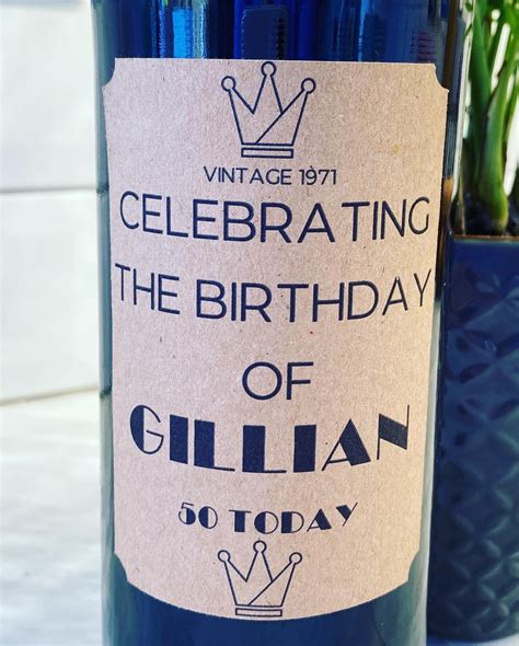 Personalised Birthday Wine Bottle Label Pack Of 4 Etsy