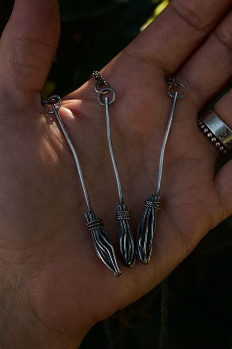 Broom Necklace Witch Necklace Broom Pendant Witches Broom Etsy Polska