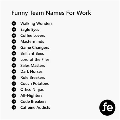 Good Team Names For Work Cool And Funny Funktion Events