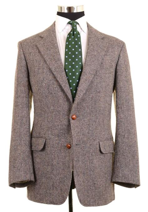 Daks London Gray Donegal Flecked Tweed 100 Wool Blazer Sport Coat