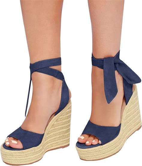 Amazon Liyuandian Womens Platform Espadrille Wedges Open Toe High Heel Sandals With Ankle
