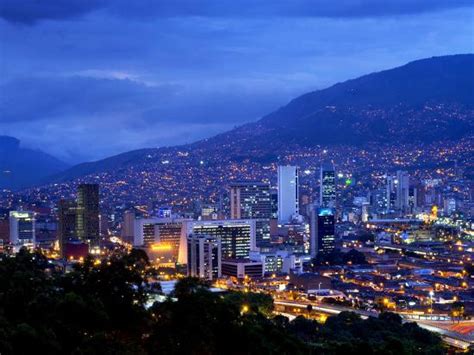 Medellin Colombia Elevated View Of Downtown Medellin Aburra Valley