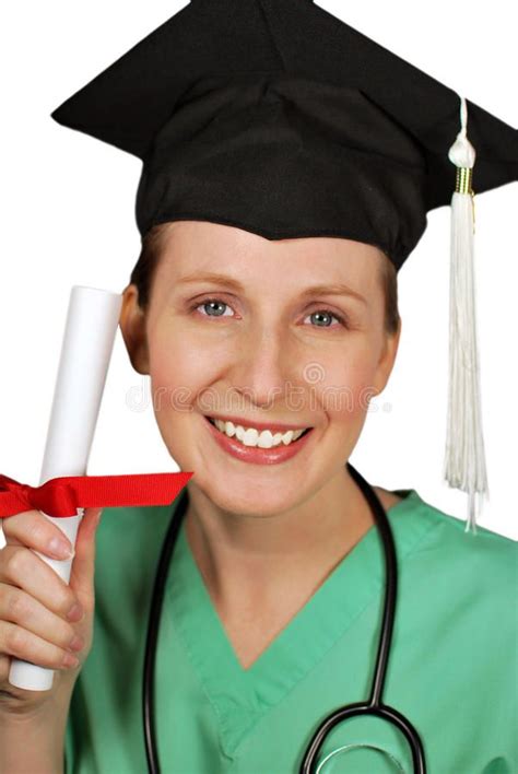 Nurse Or Medical Graduate With Diploma Female Nurse Or Doctor With