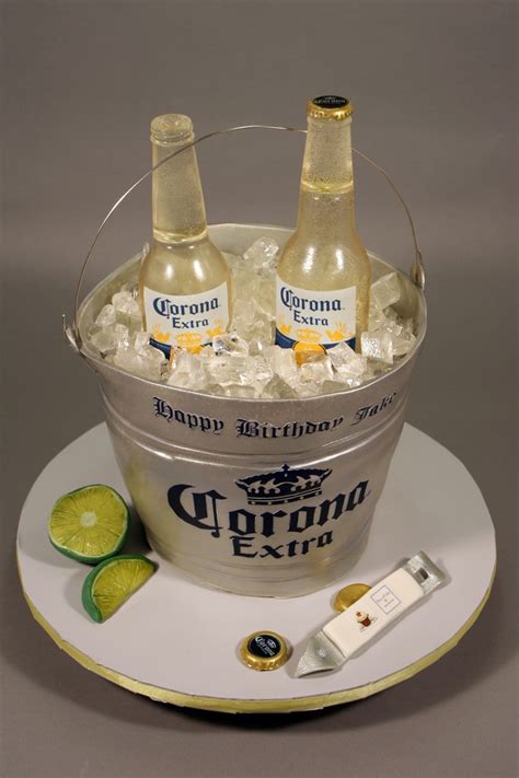 Corona Beer Bottle Bucket Birthday Cake