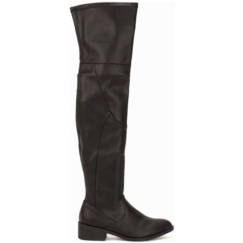 New Look Stretch Pu Otk Boot £75 Liked On Polyvore Featuring Shoes Boots Black Everyday