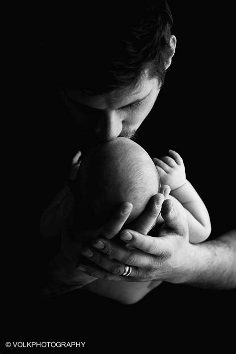Black And White Father And Son Newborn Photography Volkphotography