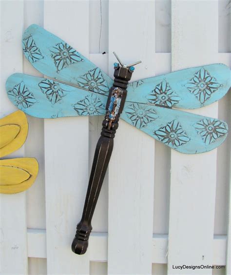 Blue Textured Wing Table Leg Dragonfly Dragonfly Yard Art Dragon Fly
