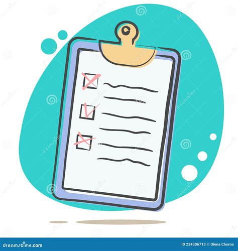Checklist Doodle Vector Illustration Hand Drawn Sketch Style Stock