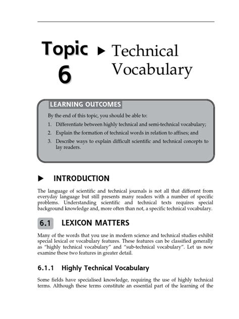 15152907 Topic 6 Technical Vocabulary