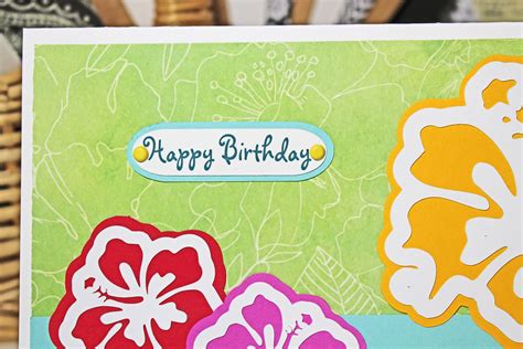 Tropical Flower Card Birthday Card Hawaiian Tropical Theme Colorful