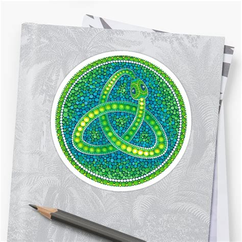 Green Ouroboros Celtic Snake Stickers By Elspeth Mclean Redbubble
