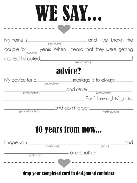 To improvise and deliver extemporaneously: We Say . . . | Free Printable Wedding Mad Libs | POPSUGAR ...