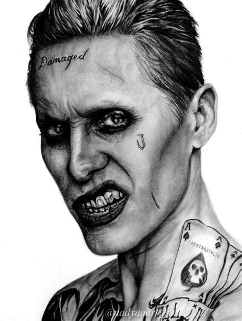 Pencil on paper, drawing of joker : drawing