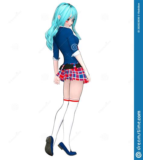 Écolière japonaise de l anime en 3d illustration stock illustration du japon beauté 202023030
