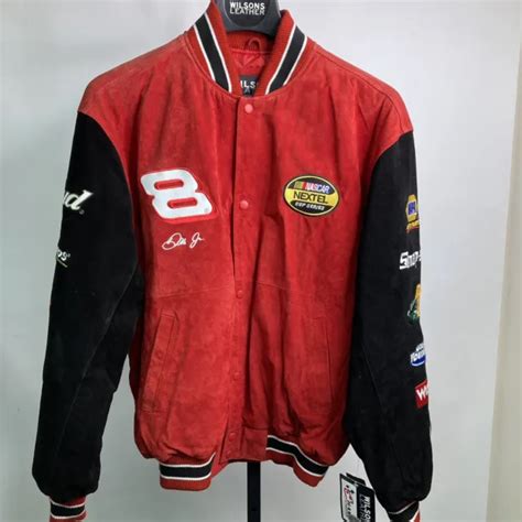 dale earnhardt jr budweiser nascar racing jacket wilson leather chase l new 229 97 picclick