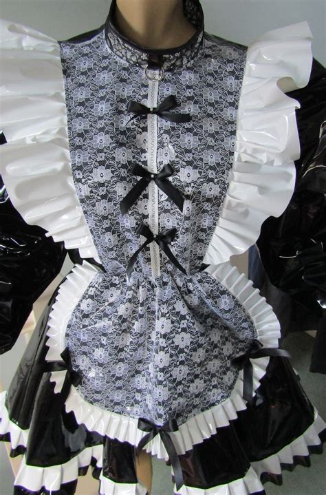 maids sissy dress lockable pvc etsy