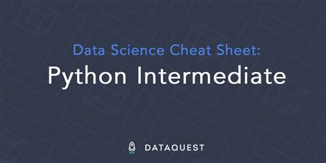 Python Cheat Sheet For Data Science Intermediate Dataquest