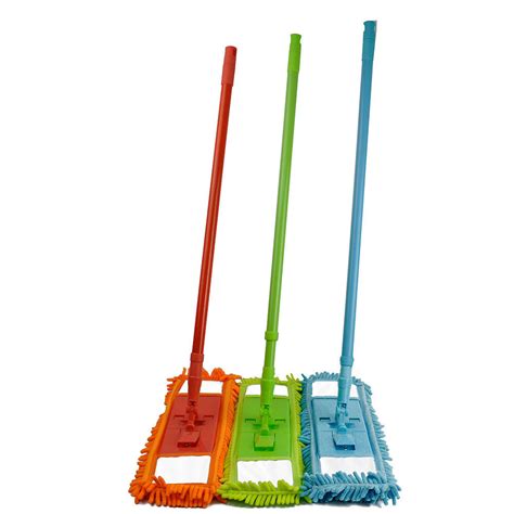 Microfiber Noodle Mop Dust Mop W Handle Telescoping Pole Floor Cleaner