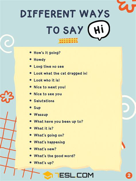 Hi 50 Creative Ways To Say Hi In English Formal And Informal • 7esl