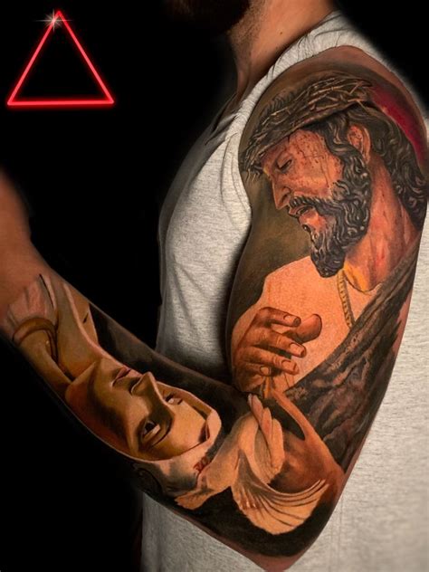 Tattoo Religious Realism By Italonanais Religious Tattoos Color