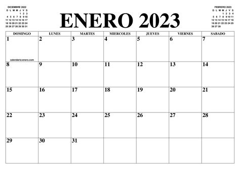 Calendario Enero 2023 El Calendario Enero Para Imprimir Gratis Mes