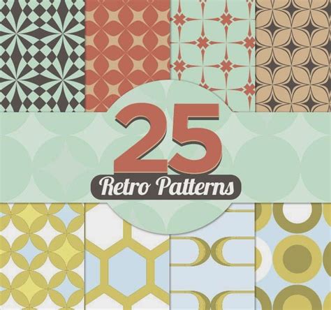 Free 25 Retro Patterns Freebies Psd
