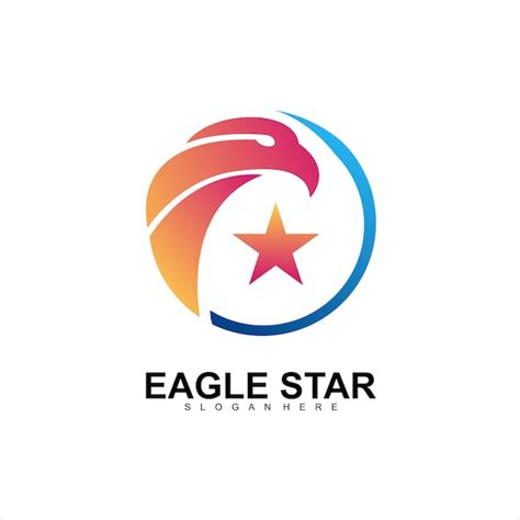 Free Vector Eagle Star Logo Design Colorful