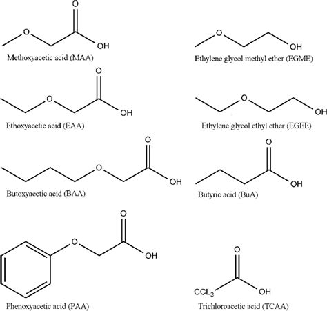 Chemical Structure Of The Glycol Ethers Glycol Ether Alkoxy Acid
