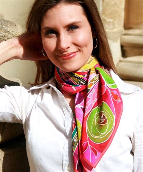 Silk Scarf Style Silk Neck Scarf Head Scarf Simple Style My Style How To Wear Scarves