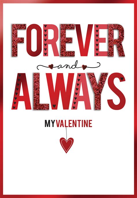 Forever And Always My Valentine Embellished Valentines Day Greeting Card