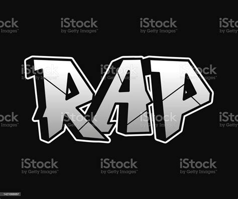 Rap Word Trippy Psychedelic Graffiti Style Lettersvector Hand Drawn