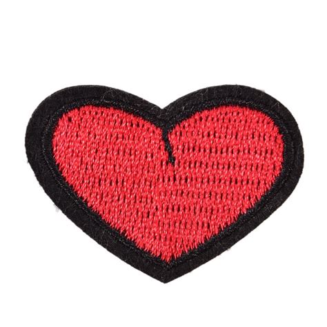 1pc 3 9cmx2 8cm love heart embroidery patch for clothing cute motif iron on patches diy badge