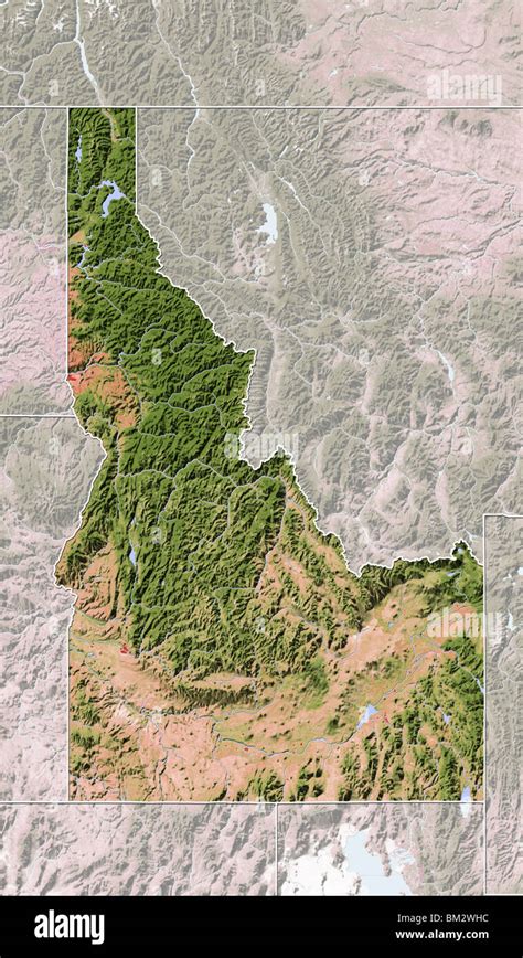 Idaho Shaded Relief Map Stock Photo Alamy