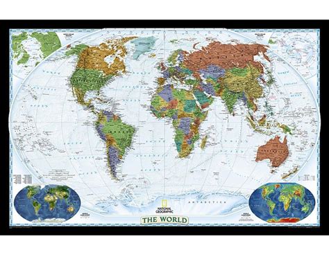 Large Wall Map Of The World National Geographic Mural Wall