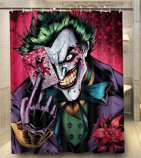 Custom Joker Comic Book Art Bathroom Shower Curtain