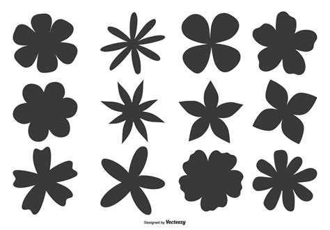 Hand Drawn Flower Shapes Hand Drawn Flower Vector Flower Flower Vector