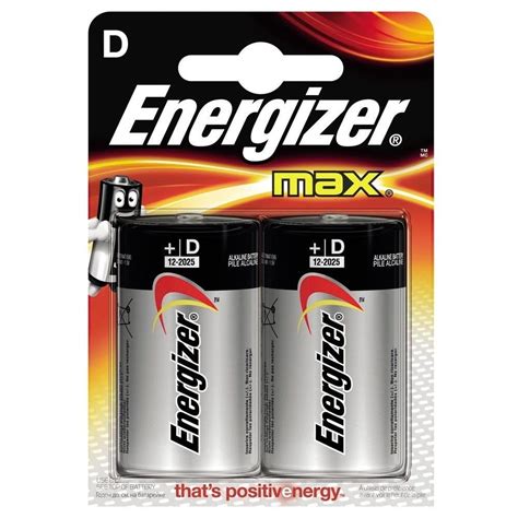Energizer Max D Lr20 Alkaline 2 Pack Of Batteries Na Alpha Batteries