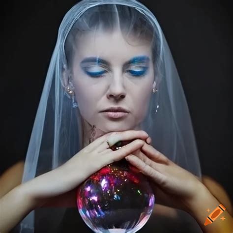 Artistic Depiction Of A Woman Gazing Into A Crystal Ball On Craiyon