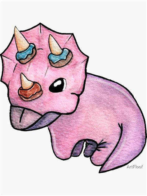 Kawaii Dinosaur With Donuts Sticker For Sale By Artfloof Redbubble