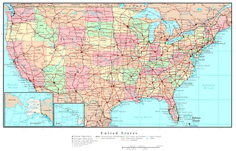 North east us plant hardiness zone map. Large detailed political and road map of the USA. The USA ...