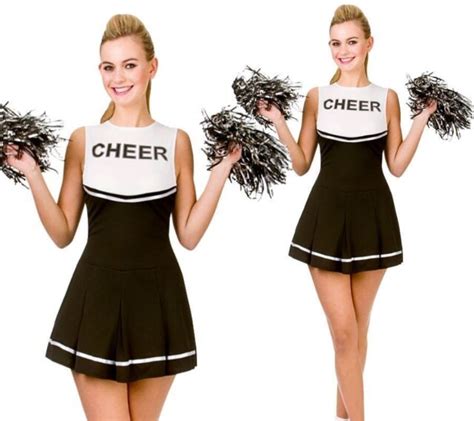 Ladies Glee Cheerleader Costume School Girl Full Outfits Fancy Dress