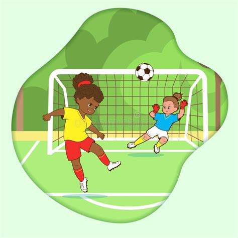 Girl Soccer Player Goalkeeper Catches The Ball In The Soccer Goal
