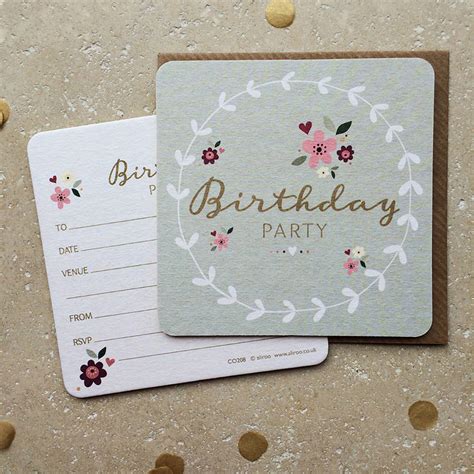 Birthday Party Coaster Invitations By Aliroo
