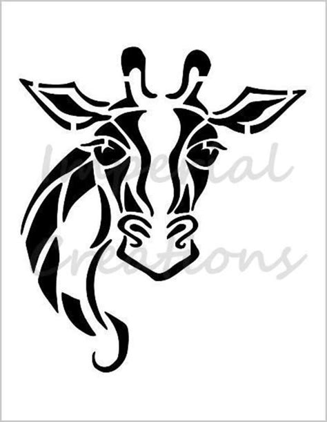 Giraffe Head Stencil Face African Animal Design Reusable Etsy