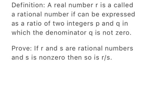 Solved Definition A Real Number R Is A Called A Rational