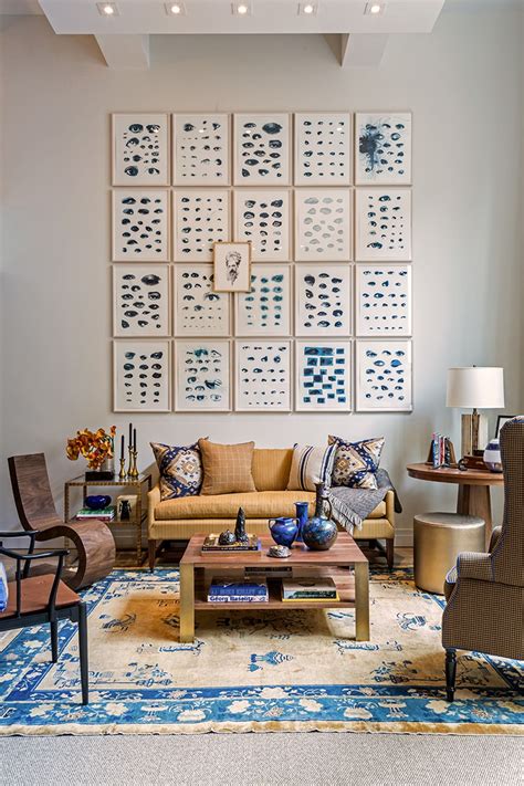 This Modern Living Rooms Focal Point Is The Multi Silkscreened Eye Charts Great Room Living