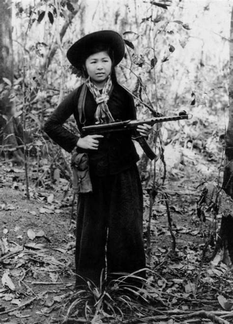 A Female Viet Cong Guerrilla Armed With A Russian Made Pps Submachine Gun Vietnam History