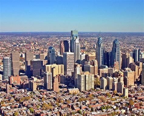 Lrg Format Aerial Philadelphia Skyline W Rittenhouse Sq Philadelphia Pa By