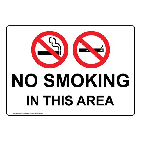 No Smoking In This Area Sign Or Label White Symbol